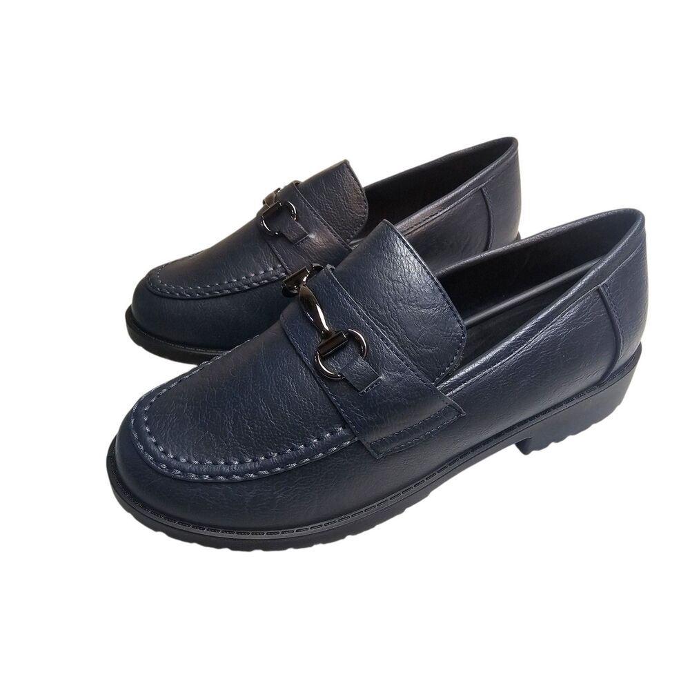 New Easy Street Women's Witney Slip-On Shoe Navy 10 Wide